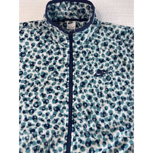 NIKE Men Club Fleece SZ M Soft Full Zip Jacket Mineral Teal Navy Animal Pockets - Picture 5 of 13